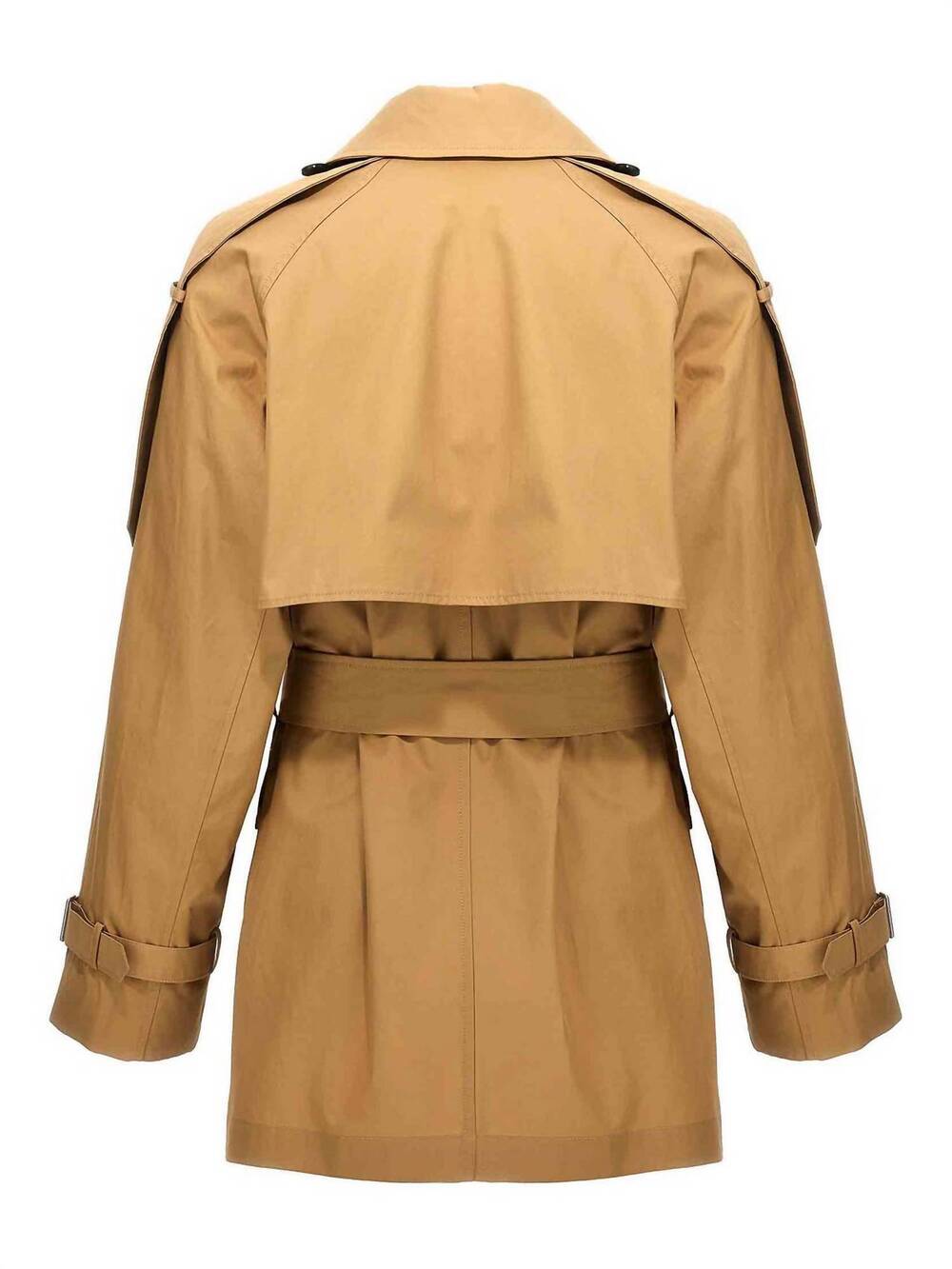 NEW BURBERRY short belted trench coat in flax - Picture 8 of 8